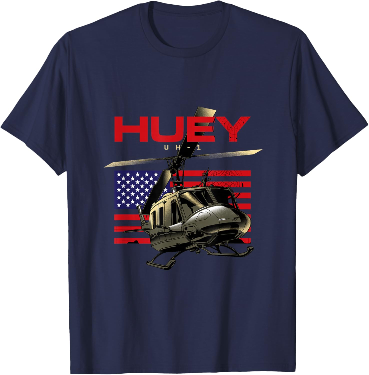 Huey Military Helicopter Airplane T-Shirt - T-Shirt | Navy