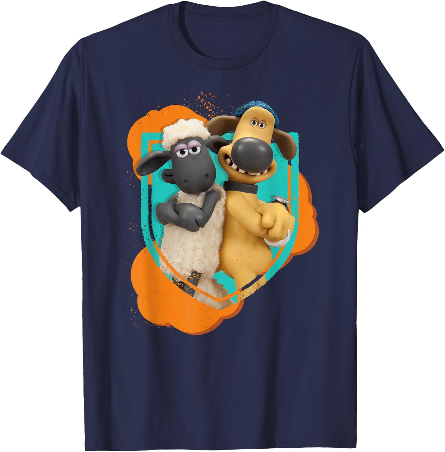 Shaun The Sheep: Shaun and Bitzer Best Friends T-Shirt - T-Shirt | Navy
