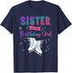 Ice Skating Sister Of The Birthday Girl Family Matching T-Shirt - T-Shirt | Navy