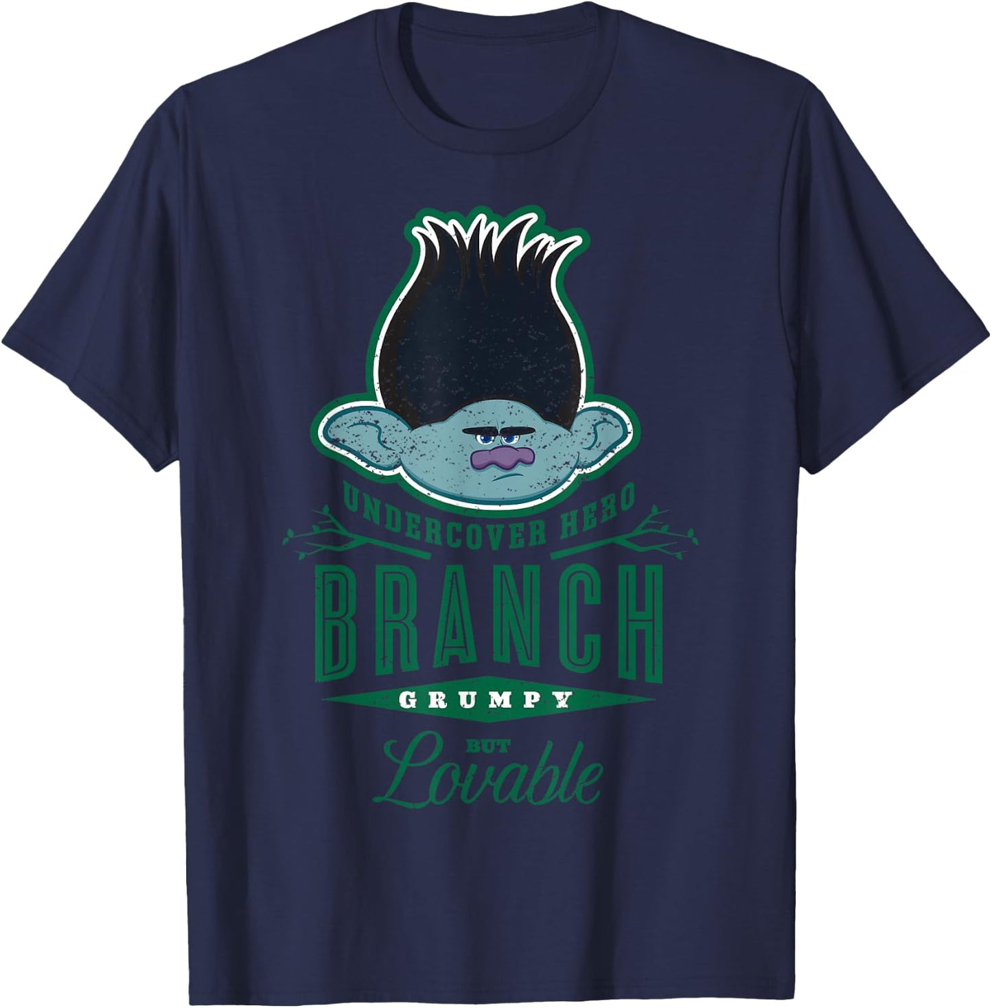 DreamWorks Trolls Branch Grumpy But Lovable T-Shirt - T-Shirt | Navy