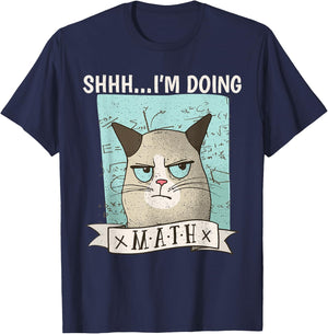 Shh... I´m doing Math Cat School Algebra Funny Mathematics T-Shirt - T-Shirt | Navy