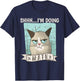Shh... I´m doing Math Cat School Algebra Funny Mathematics T-Shirt - T-Shirt | Navy