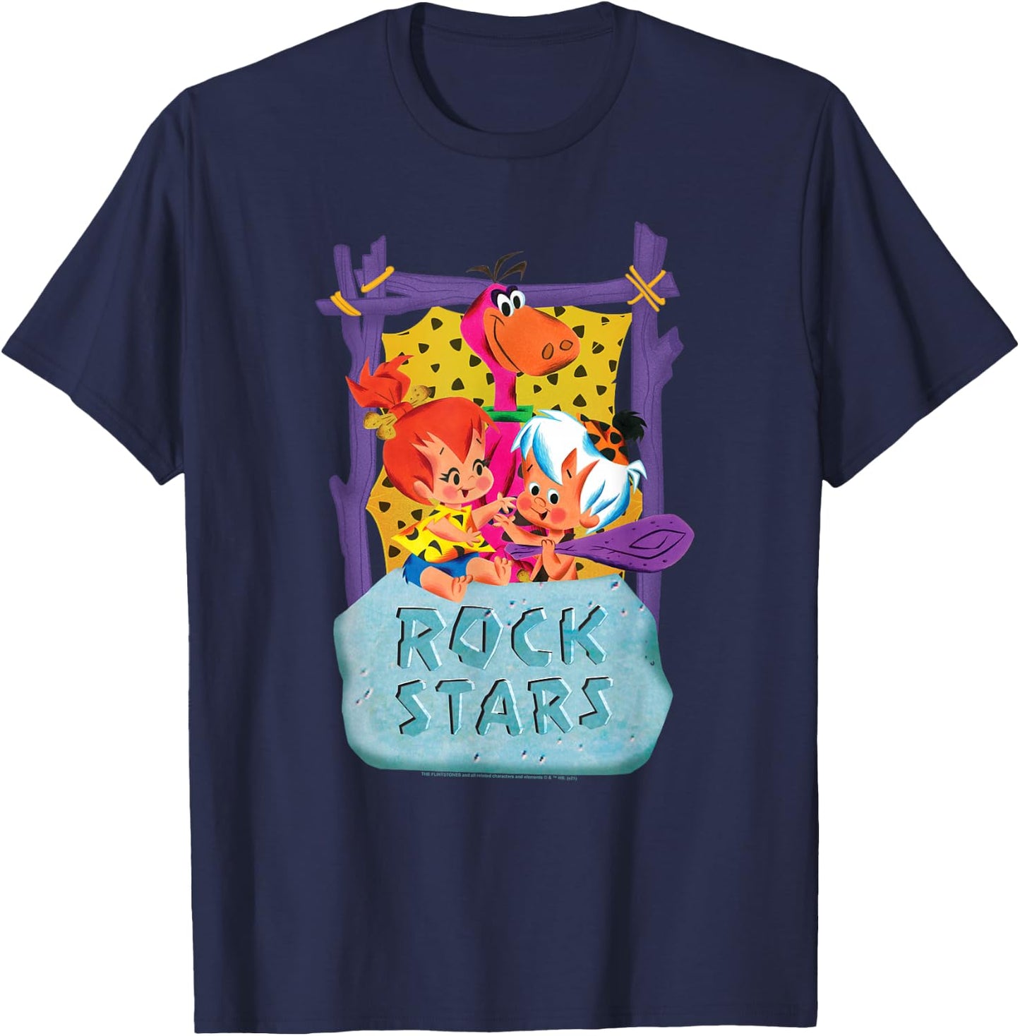 The Flintstones Pebbles and Bam Bam Rock Stars T-Shirt - T-Shirt | Navy
