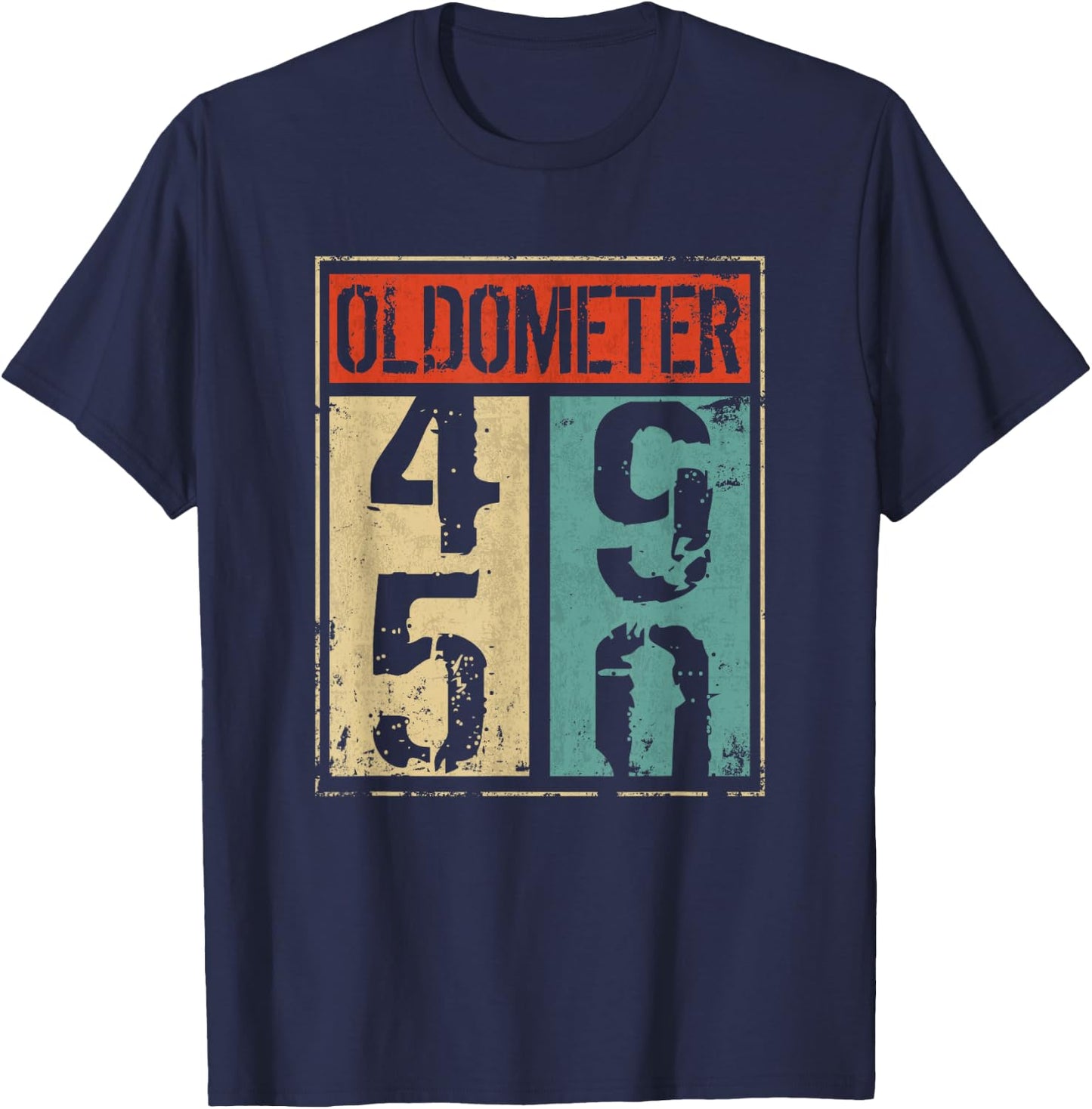 Oldometer 50th Birthday 49-50 Years Old Joke T-Shirt - T-Shirt | Navy
