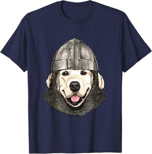 Medieval Golden Retriever Knight Warrior Dog Lover Women Girls Kids T-Shirt - T-Shirt | Navy