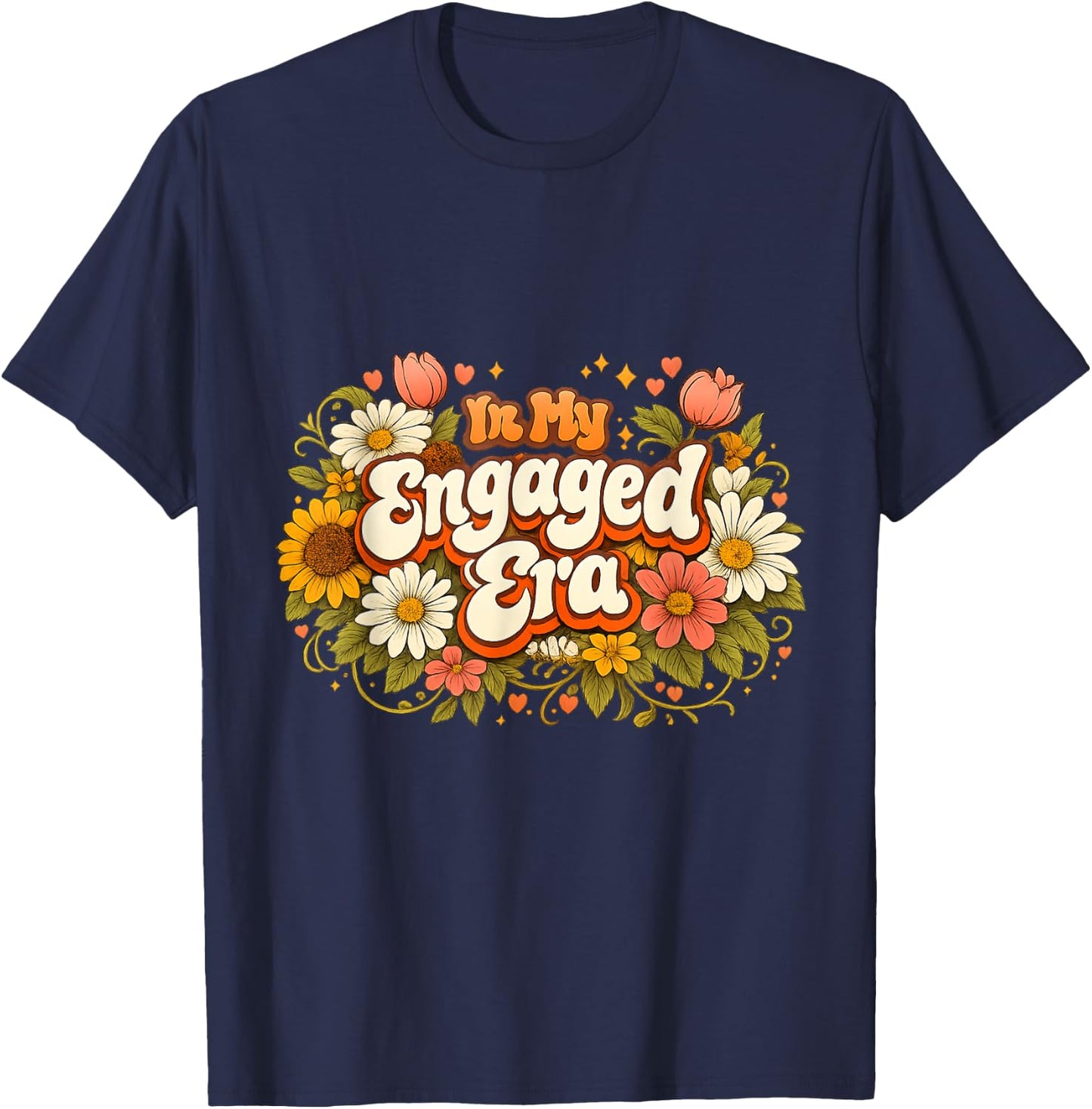 in My Engaged Era, Bridal Shower & Bachelorette Party, Women T-Shirt - T-Shirt | Navy
