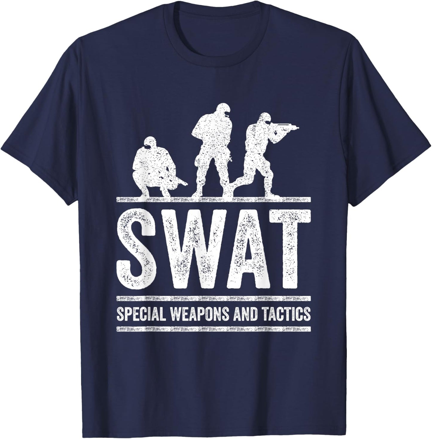 Retro SWAT Team Police Sheriff for Off Duty Cops Law T-Shirt - T-Shirt | Navy