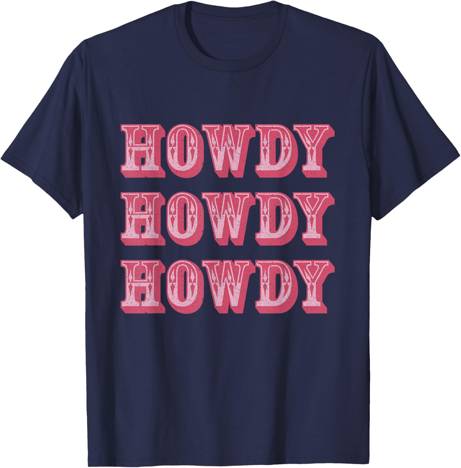 Howdy Cowgirl Retro Vintage Country Western Yeehaw Cowgirl T-Shirt - T-Shirt | Navy