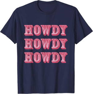 Howdy Cowgirl Retro Vintage Country Western Yeehaw Cowgirl T-Shirt - T-Shirt | Navy