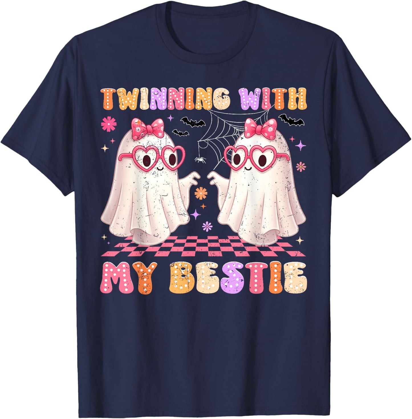 Twinning with My Bestie Cute Boo Halloween Costumes Women Gi T-Shirt - T-Shirt | Navy