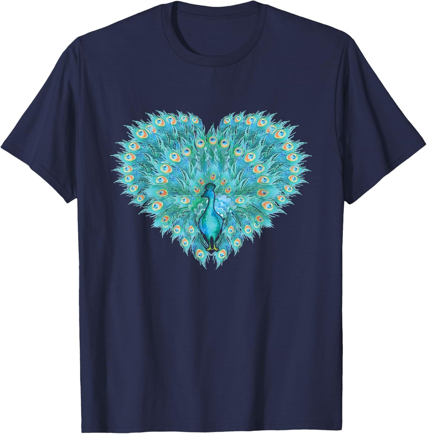 Decorative Peacock - Zookeeper Ornithologist Animal Lover T-Shirt - T-Shirt | Navy