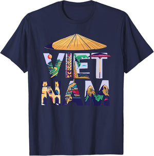 Vietnam Southeast Asia Souvenir Holidays in Paradise Gift T-Shirt - T-Shirt | Navy