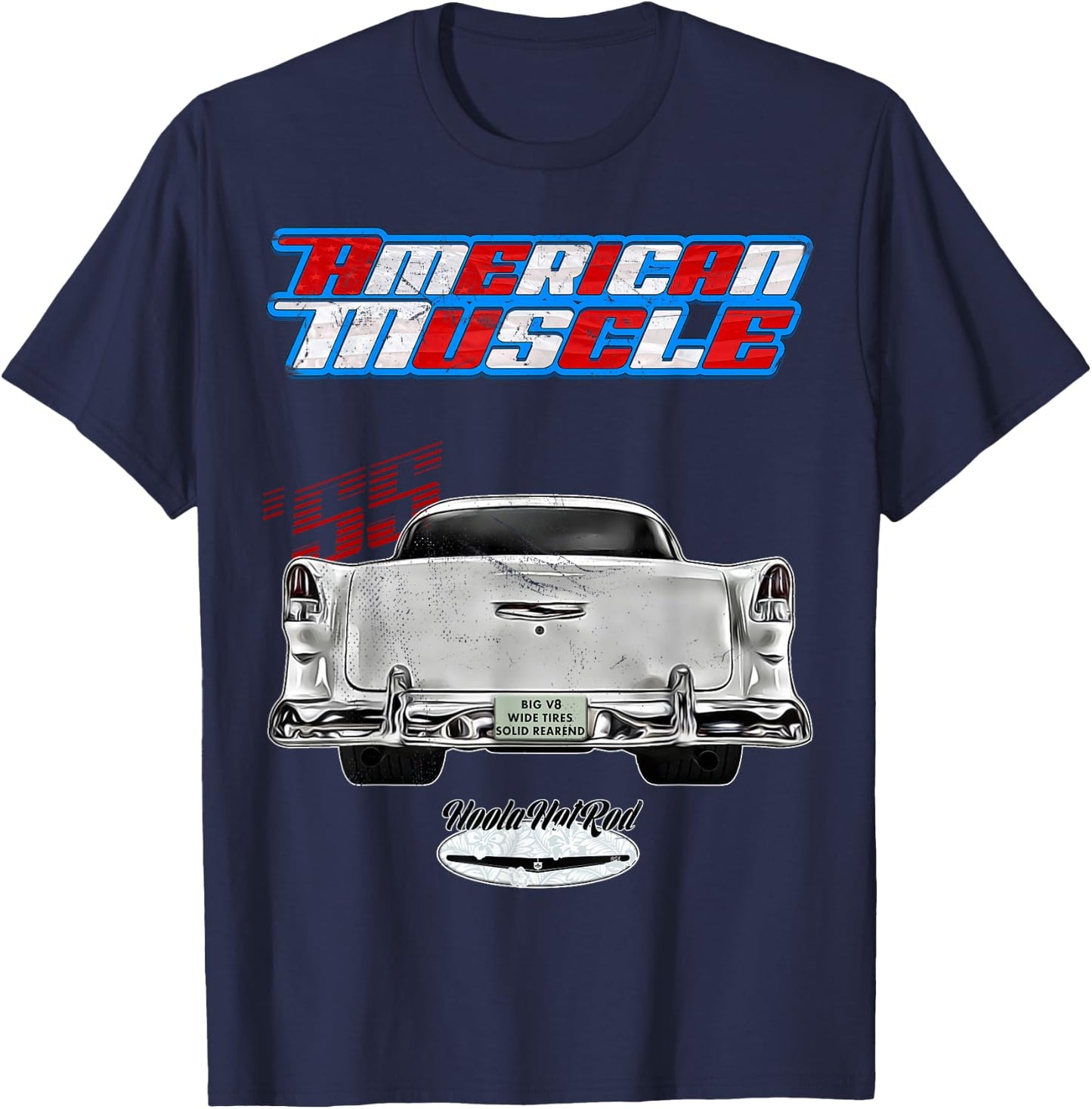 Rockabilly, 1955, Fifties, Bel Air, Belair, Tailfins, Pro Touring T-Shirt - T-Shirt | Navy