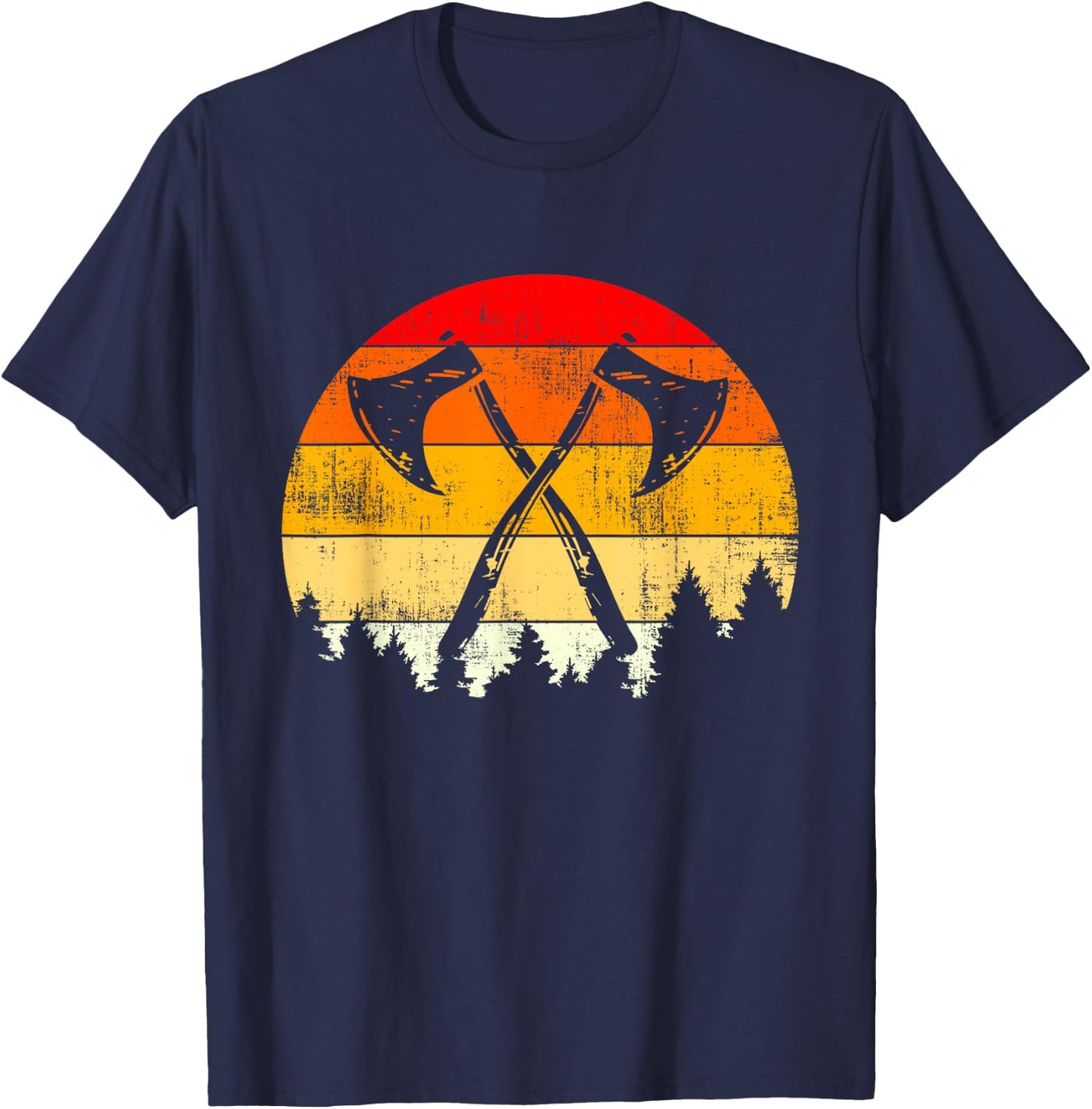 Vintage Viking Axe - Hatchet Throwing - Nordic Mythology T-Shirt - T-Shirt | Navy