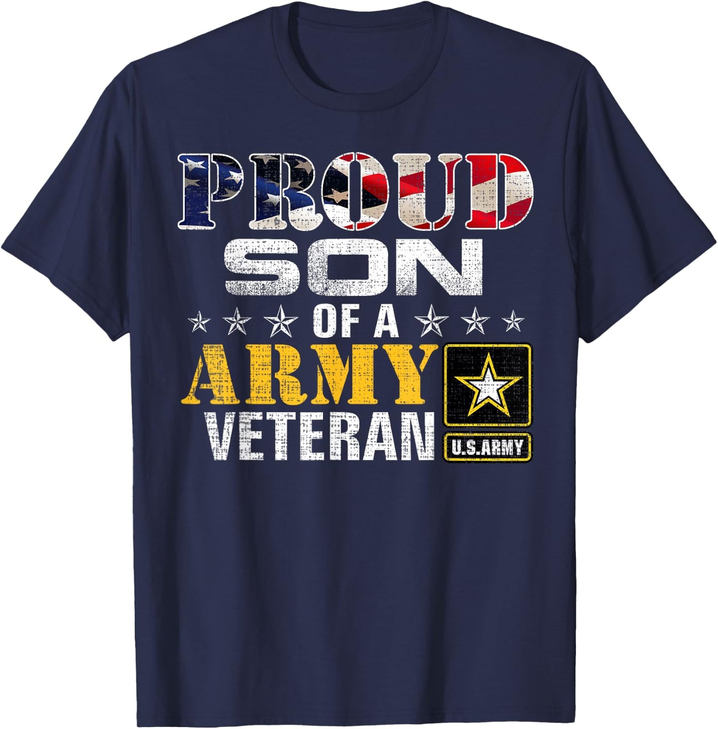 Proud Son of A Army Veteran American Flag Military Gift T-Shirt - T-Shirt | Navy