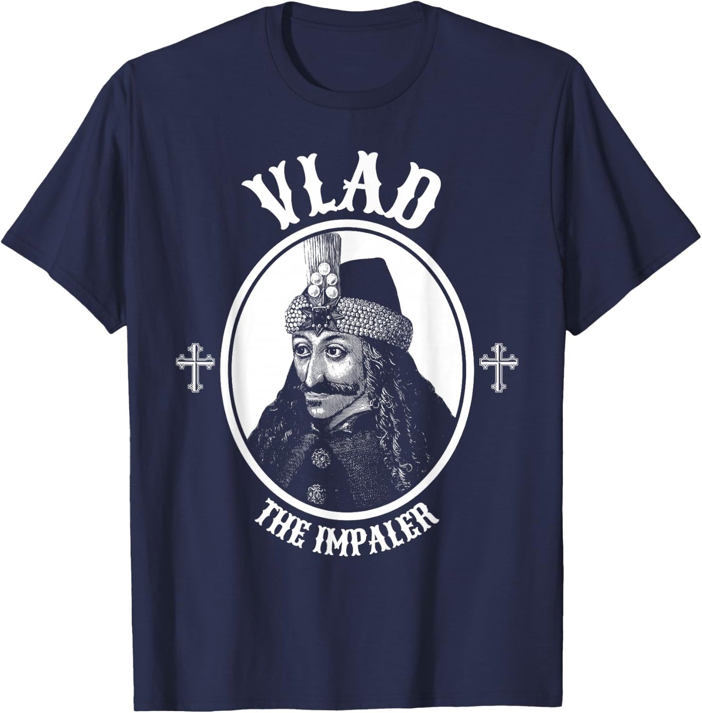 Dracula Vlad The Impaler Undead Goth T-Shirt - T-Shirt | Navy