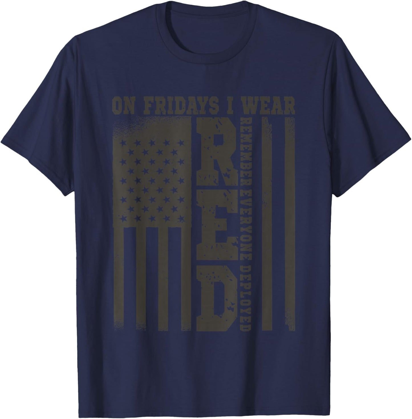 Fridays I wear USA and support American troops T-Shirt - T-Shirt | Navy