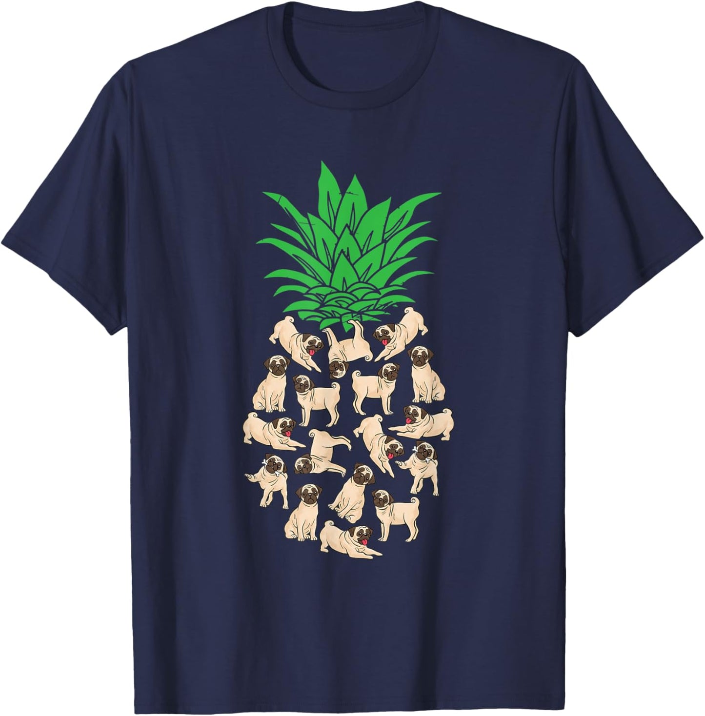Pineapple Pug T-Shirt - T-Shirt | Navy