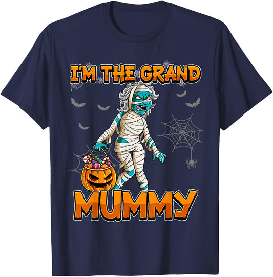 Halloween I'm The Grand Mummy Grandma Halloween T-Shirt - T-Shirt | Navy