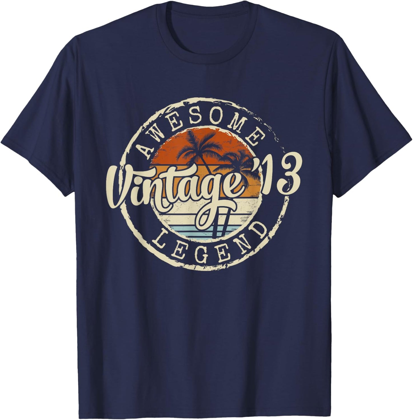 Vintage 2013 13yr 13th Birthday Gifts for Boys 13 Years Old T-Shirt - T-Shirt | Navy