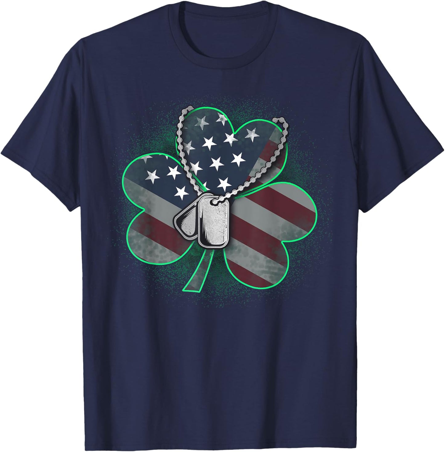 Veteran and Military St Patrick's Day Clover T-Shirt - T-Shirt | Navy