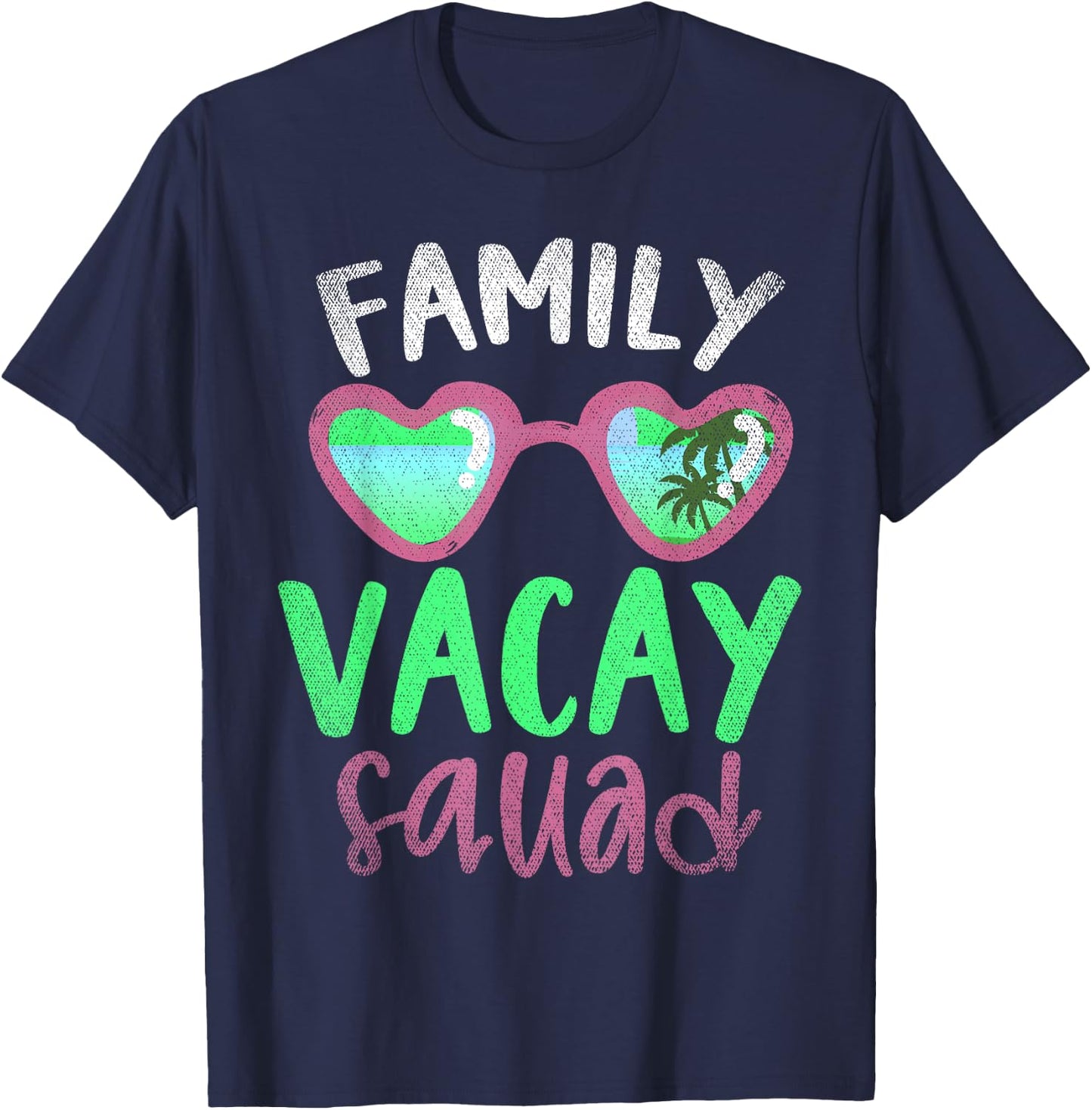 Family Vacay Squad Tropic Summer Palm Trees Family Vacation T-Shirt - T-Shirt | Navy