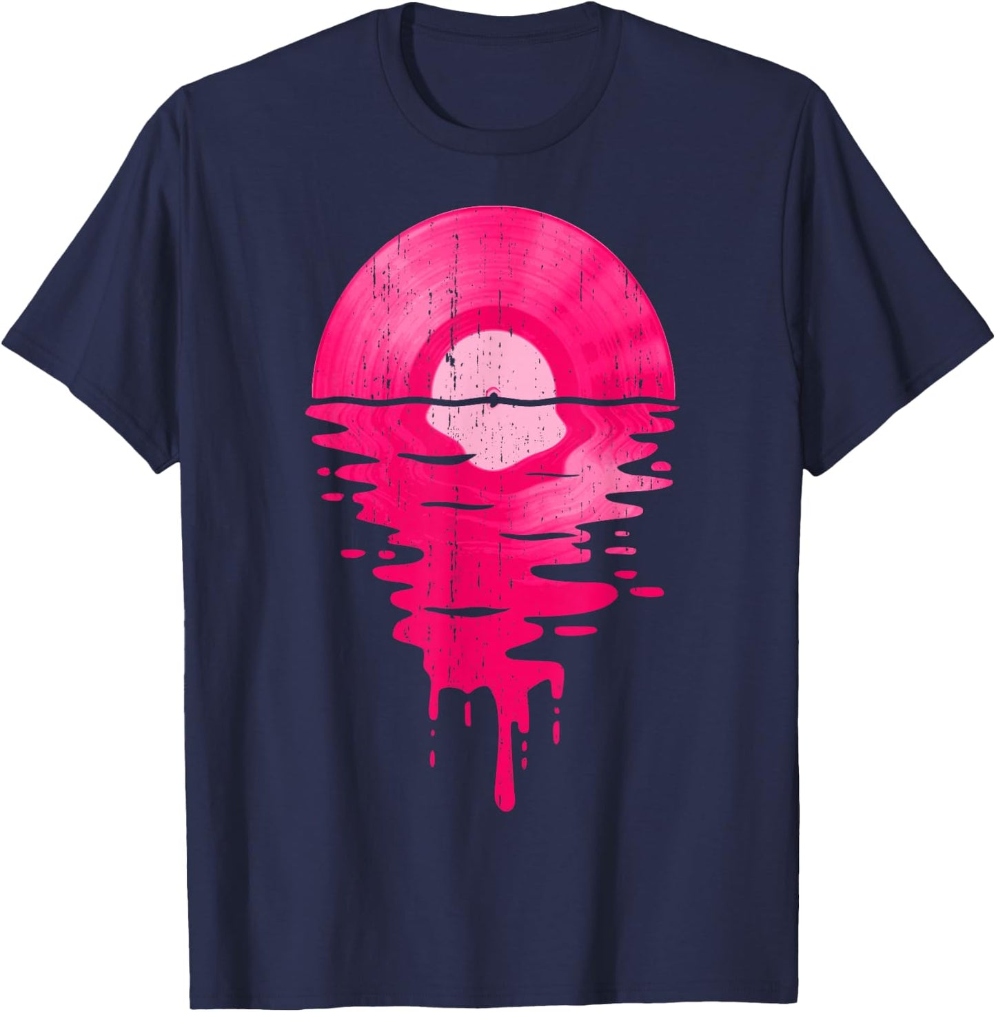 Vinyl Record Music LP Classic 80s Sunset T-Shirt - T-Shirt | Navy