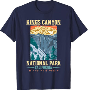 Kings Canyon US National Park California USA Parks Lover T-Shirt - T-Shirt | Navy