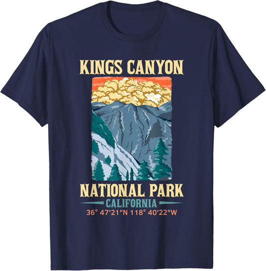 Kings Canyon US National Park California USA Parks Lover T-Shirt - T-Shirt | Navy