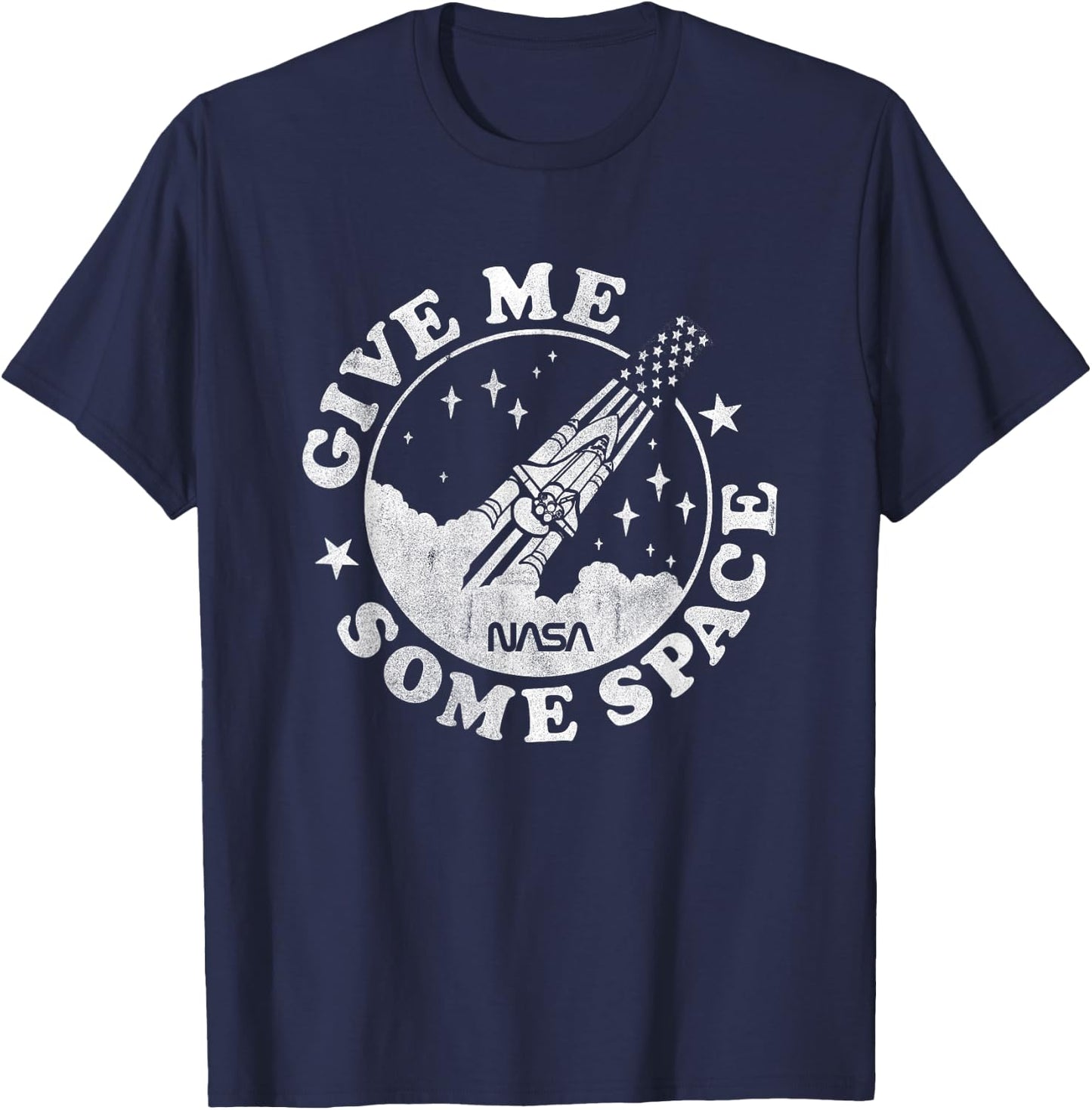 NASA Give Me Some Space Round Rocket Logo Space Science T-Shirt - T-Shirt | Navy