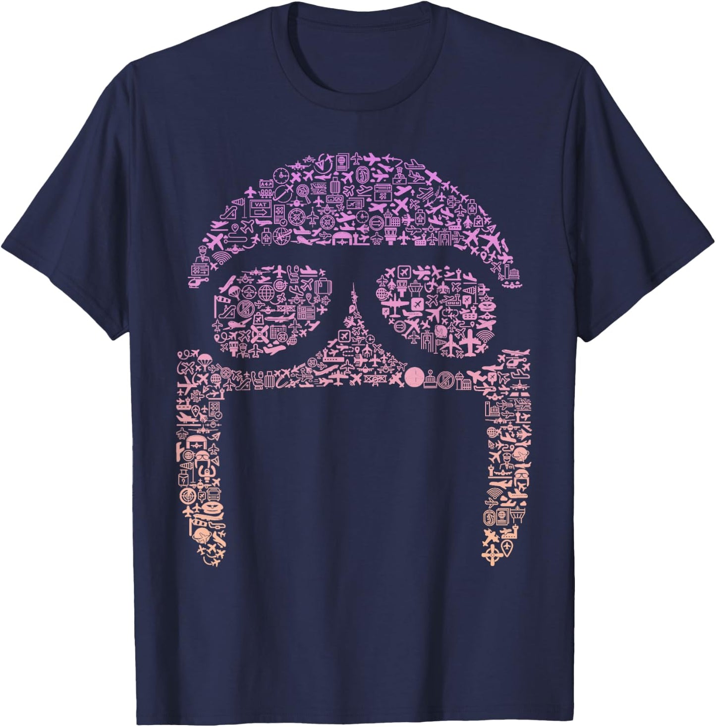 Pilots Hat Silhouette Aviation Enthusiast Gear Pilot T-Shirt - T-Shirt | Navy