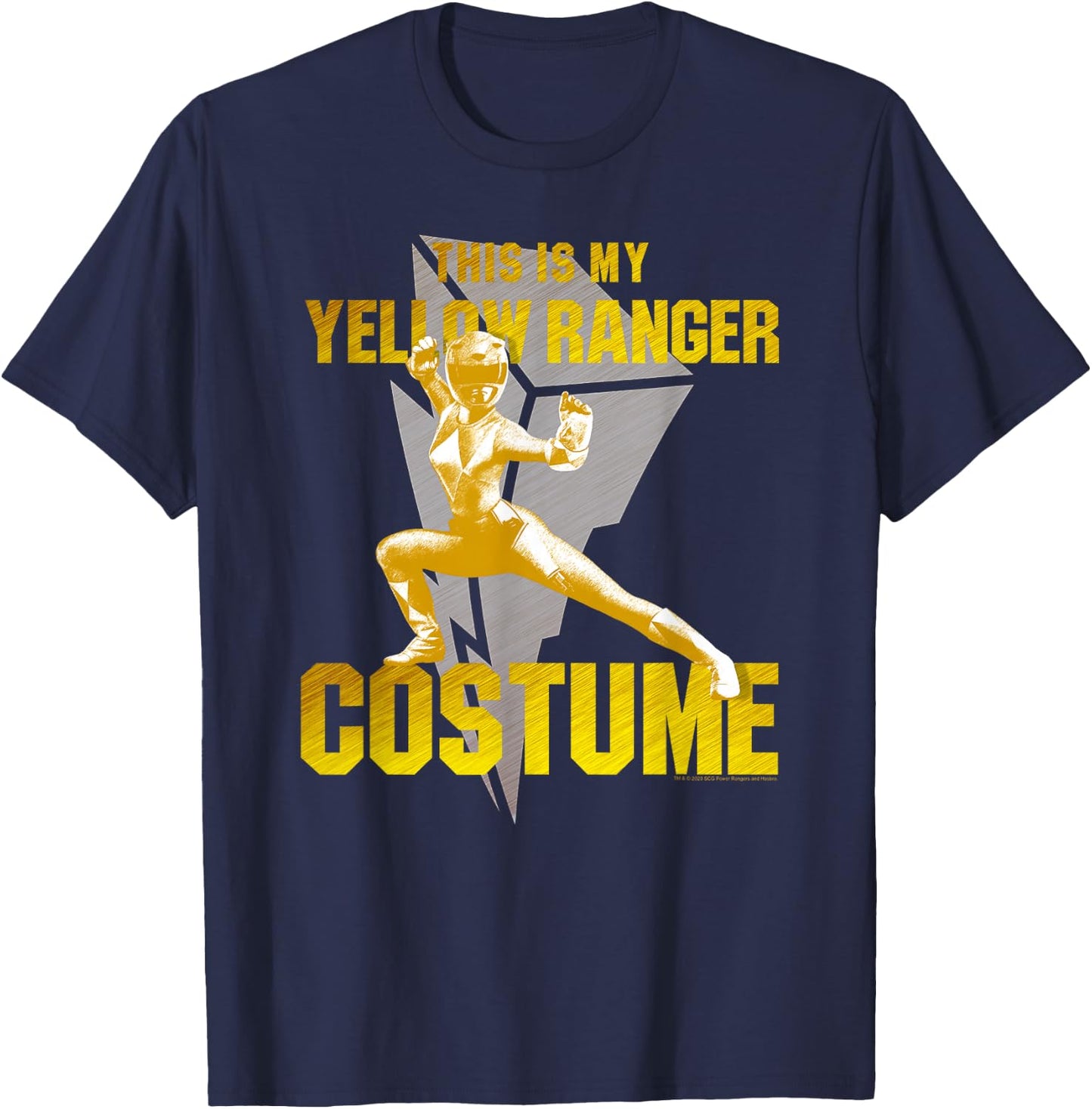 Power Rangers This is My Yellow Ranger Costume Battle Pose T-Shirt - T-Shirt | Navy