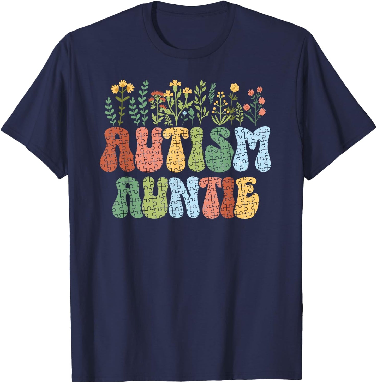 Autism Auntie Proud Autism Aunt Autism Awareness For Aunt T-Shirt - T-Shirt | Navy