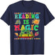 Reading Is Magical Book Lover Teacher Girls Woman T-Shirt - T-Shirt | Navy
