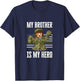 Kids My Brother Hero Thin Green Line for Daughter of Soldier T-Shirt - T-Shirt | Navy