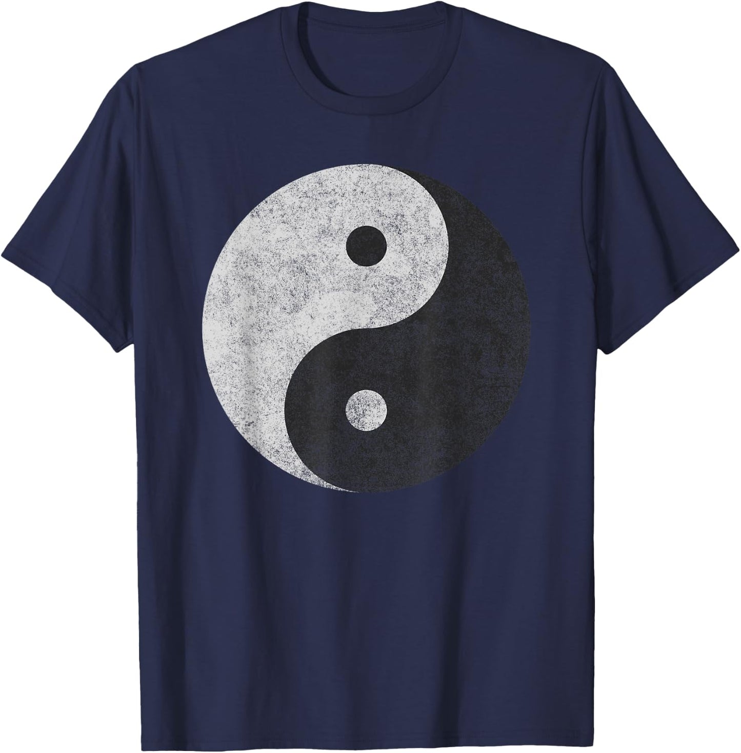 Yin Yang Symbol Tao Taijitu Yoga Peace Love (Ver. 2) T-Shirt - T-Shirt | Navy