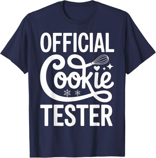 Official Cookie Tester Baking Enthusiasts Funny Holiday T-Shirt - T-Shirt | Navy