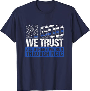 NCIC Law Enforcer Paralegal Assistant Lawyer In God We Trust T-Shirt - T-Shirt | Navy