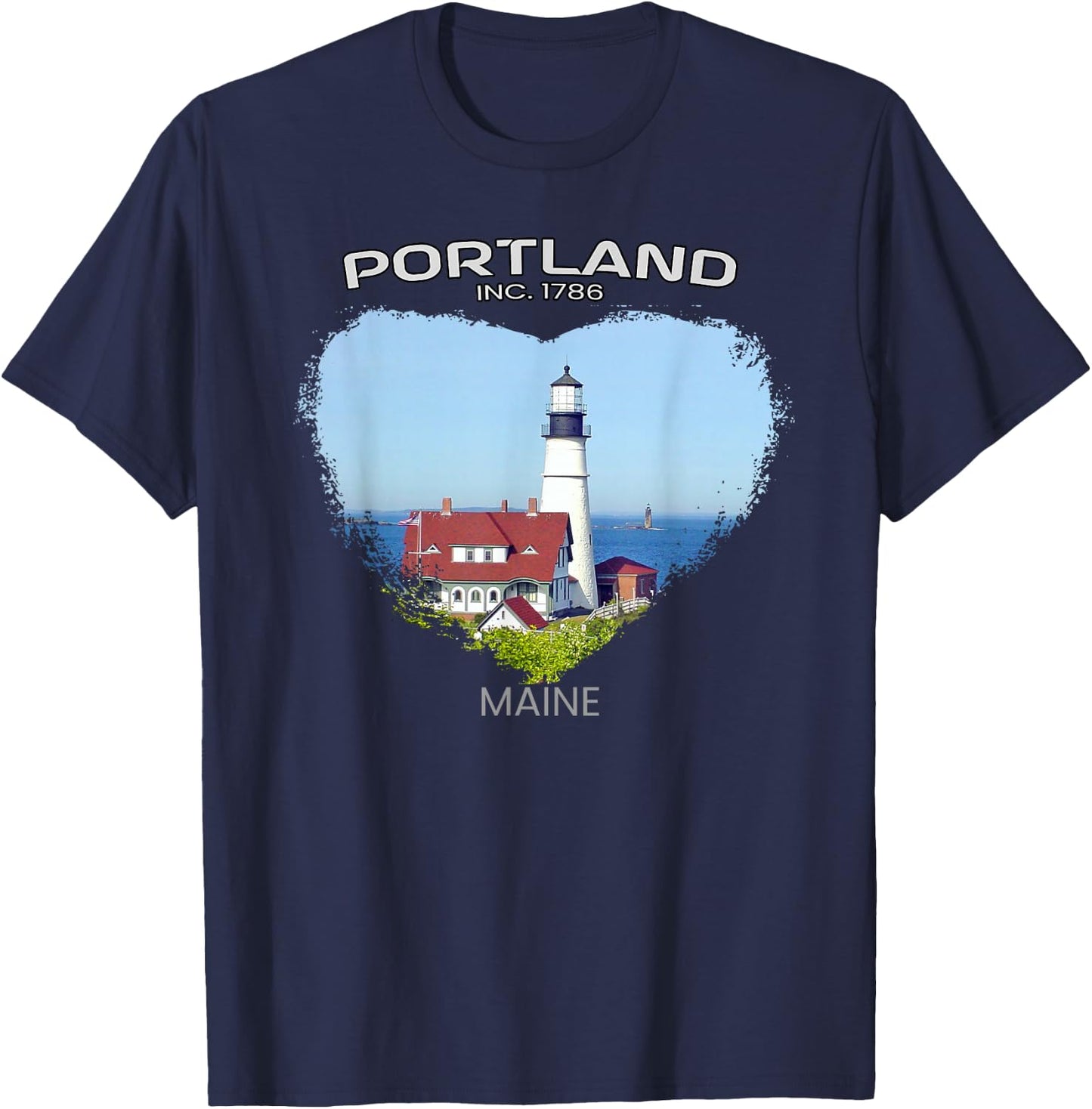 Portland ME MAINE Portland Head Light - Fort Williams Park T-Shirt - T-Shirt | Navy