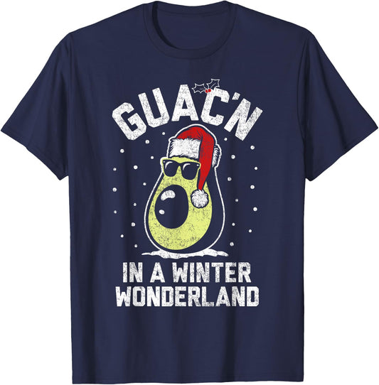 Trendy Christmas Guacn' In A Winter Wonderland T-Shirt - T-Shirt | Navy