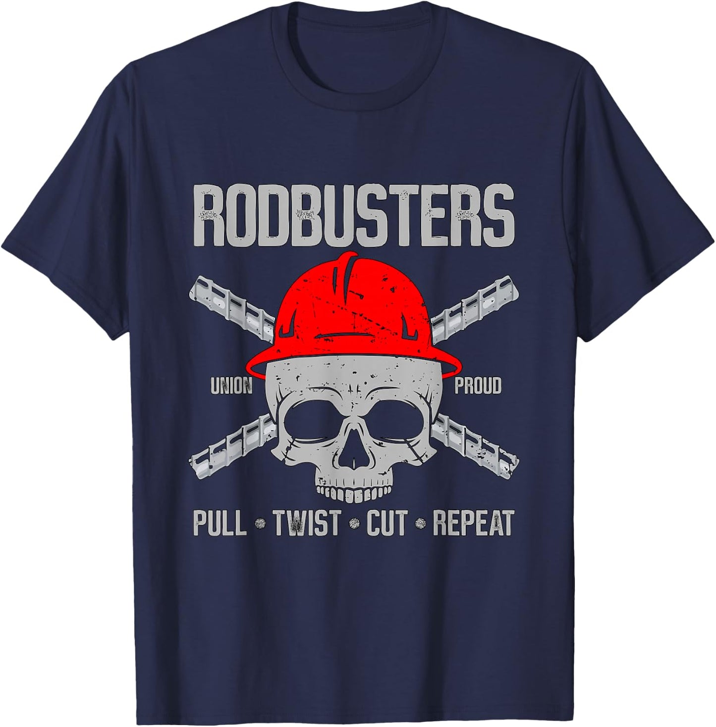 Rodbusters Pull Twist Cut Repeat Blacksmith Anvil Ironworker T-Shirt - T-Shirt | Navy