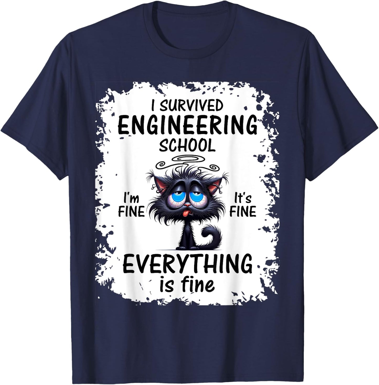 I Survived Engineering School Graduation 2025 T-Shirt - T-Shirt | Navy
