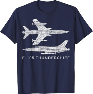 F-105 Thunderchief fighter-bomber aircraft T-Shirt - T-Shirt | Navy