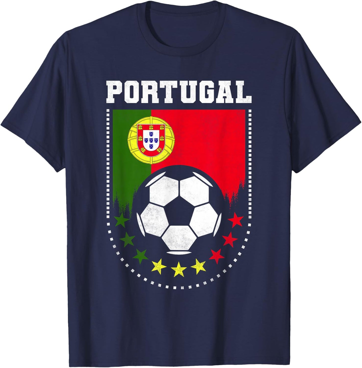 Portugal Flag Soccer Fan T-Shirt - T-Shirt | Navy