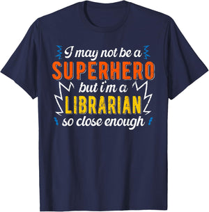 Superhero & Librarian Library T-Shirt - T-Shirt | Navy