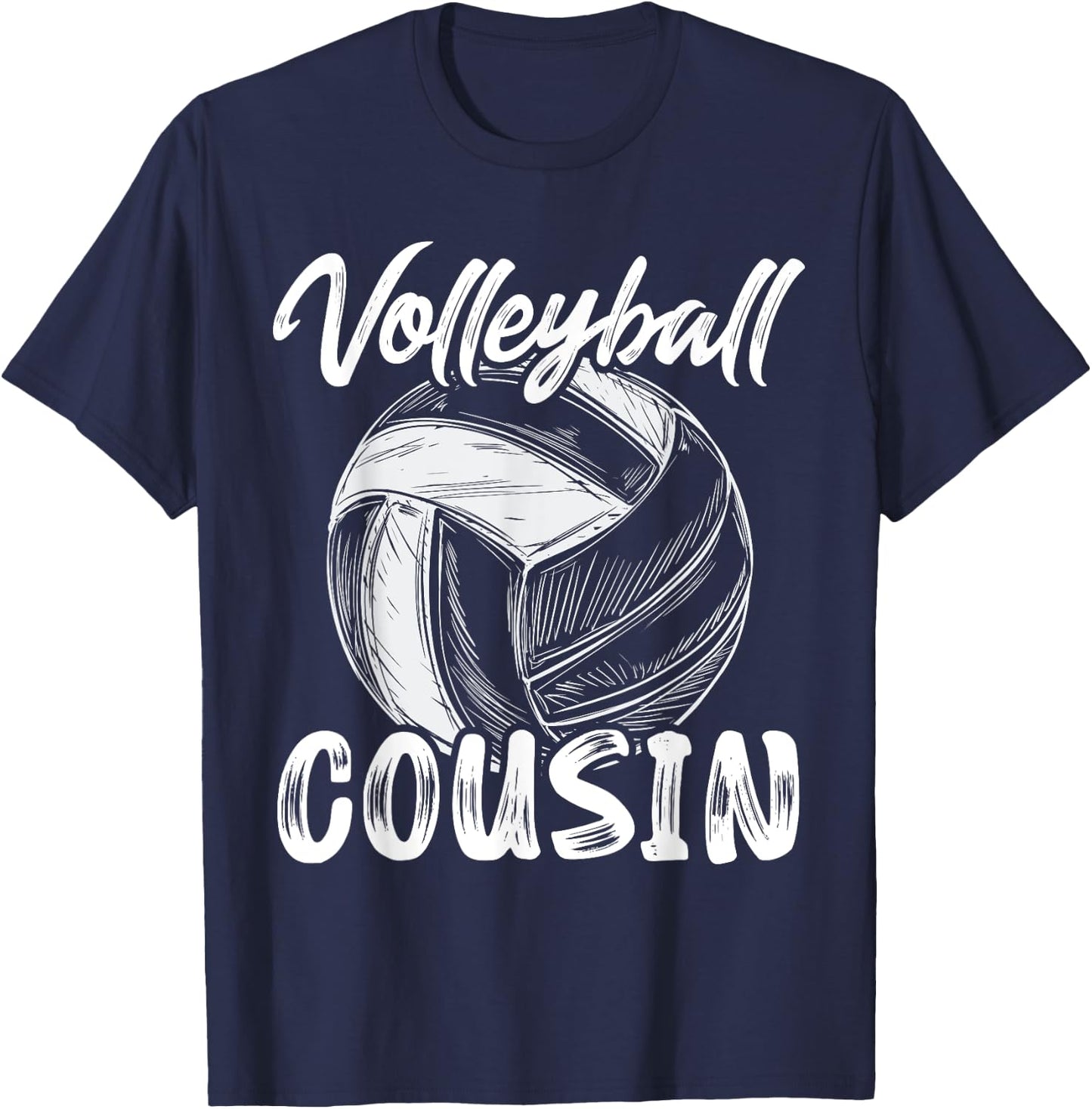 Volleyball Cousin Family Matching Volleyball Players T-Shirt - T-Shirt | Navy