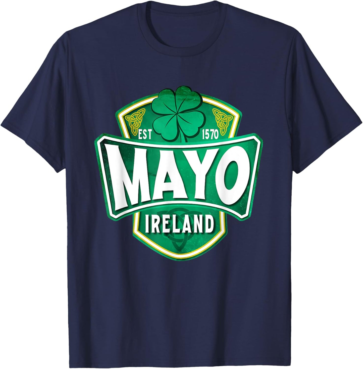 County Mayo Ireland Irish Gaelic Football Hurling Badge T-Shirt - T-Shirt | Navy