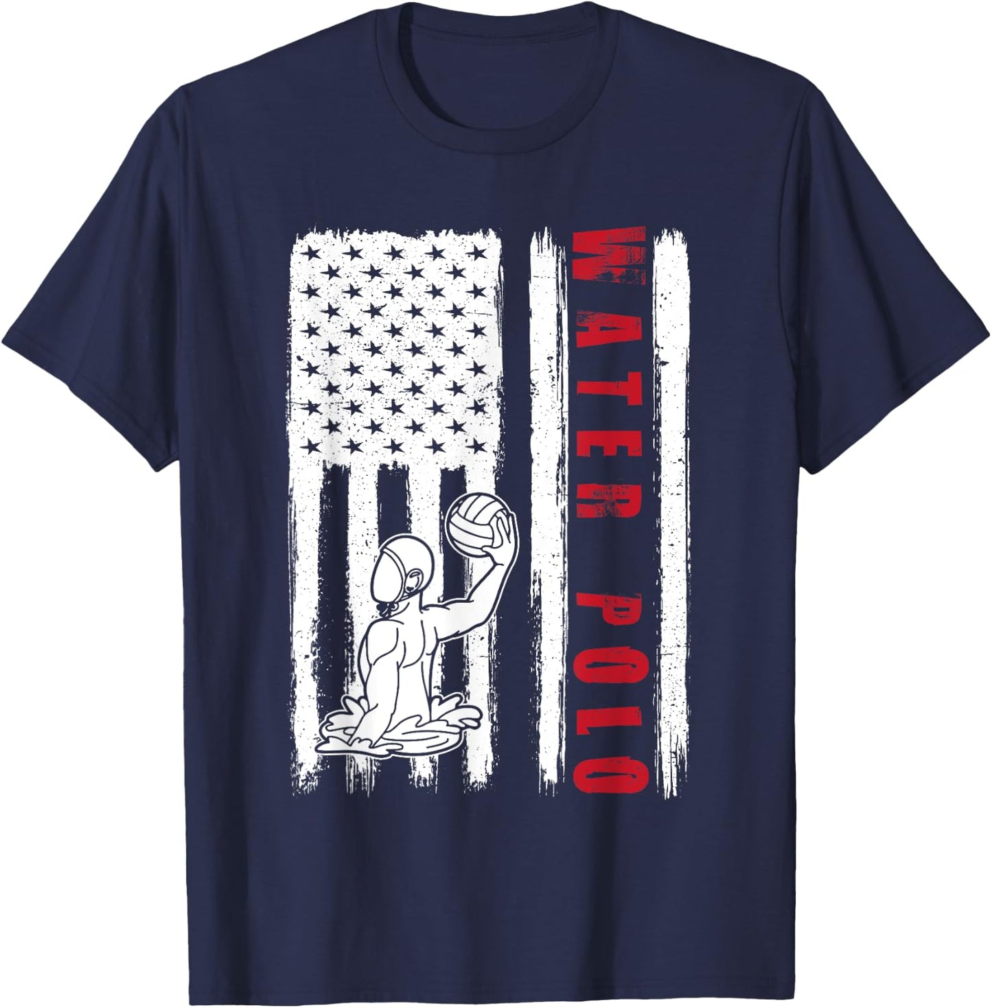 Water polo USA team American flag US Water polo men women T-Shirt - T-Shirt | Navy