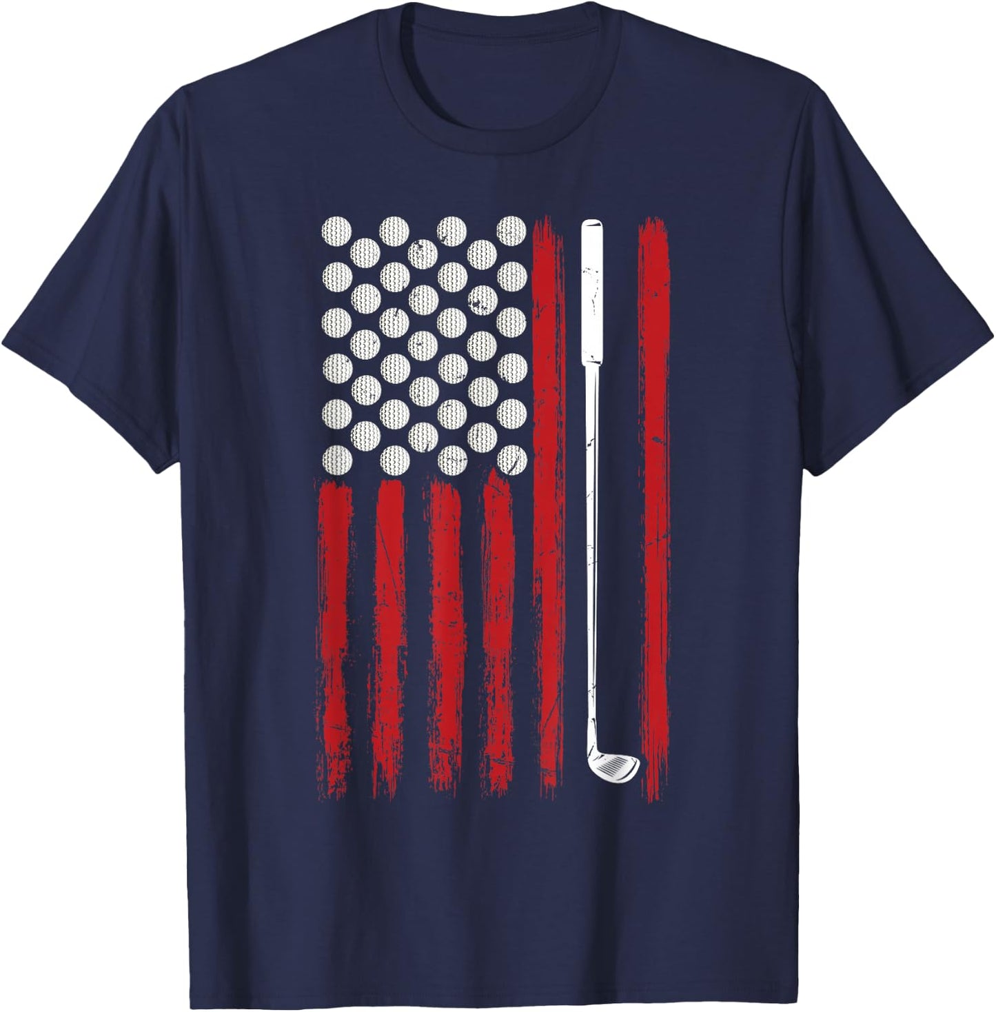American Flag Golfing Golf Women Men T-Shirt - T-Shirt | Navy