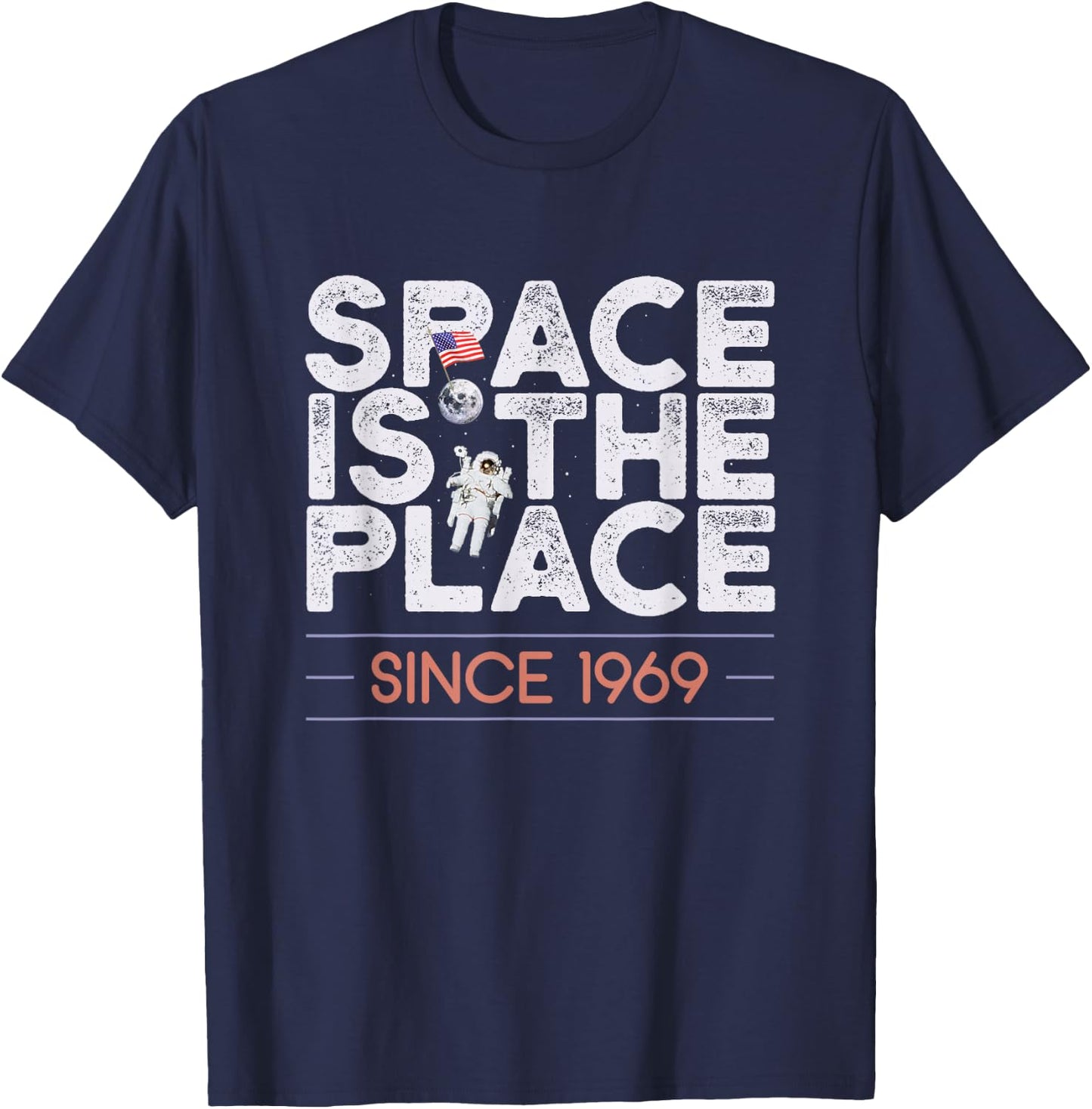 Apollo 11 50th Anniversary Moon Landing 1969 Usa Flag Gift 1 T-Shirt - T-Shirt | Navy